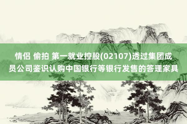 情侣 偷拍 第一就业控股(02107)透过集团成员公司鉴识认购中国银行等银行发售的答理家具