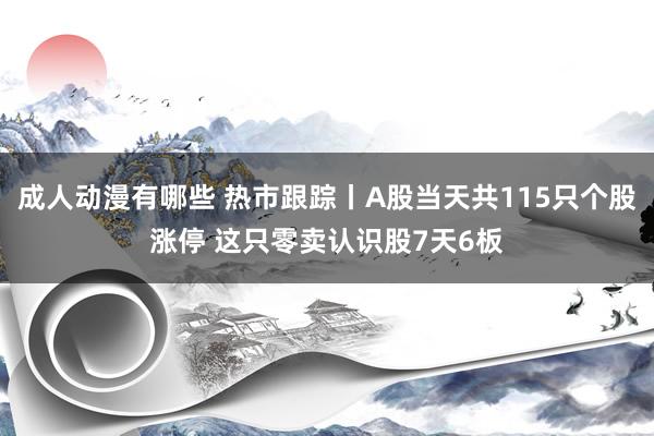 成人动漫有哪些 热市跟踪丨A股当天共115只个股涨停 这只零卖认识股7天6板