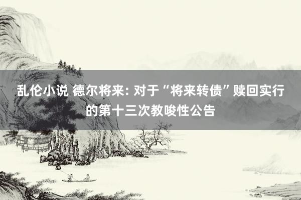 乱伦小说 德尔将来: 对于“将来转债”赎回实行的第十三次教唆性公告