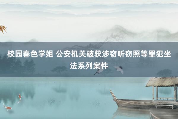 校园春色学姐 公安机关破获涉窃听窃照等罪犯坐法系列案件