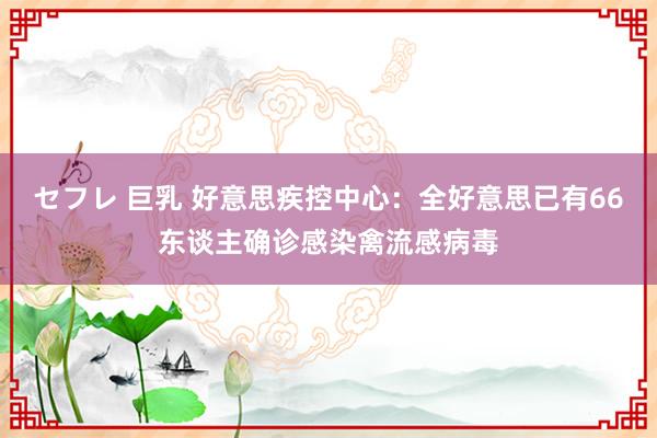 セフレ 巨乳 好意思疾控中心：全好意思已有66东谈主确诊感染禽流感病毒