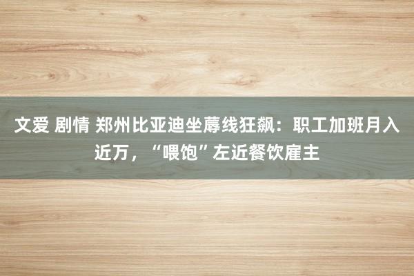 文爱 剧情 郑州比亚迪坐蓐线狂飙：职工加班月入近万，“喂饱”左近餐饮雇主