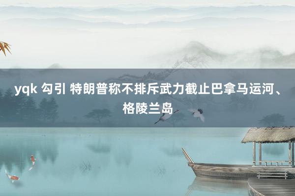 yqk 勾引 特朗普称不排斥武力截止巴拿马运河、格陵兰岛