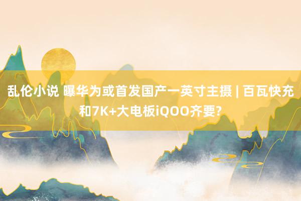 乱伦小说 曝华为或首发国产一英寸主摄 | 百瓦快充和7K+大电板iQOO齐要?