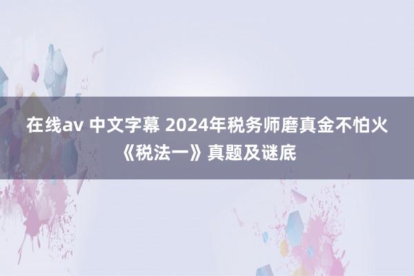 在线av 中文字幕 2024年税务师磨真金不怕火《税法一》真题及谜底