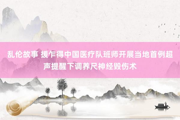 乱伦故事 援乍得中国医疗队班师开展当地首例超声提醒下调养尺神经毁伤术